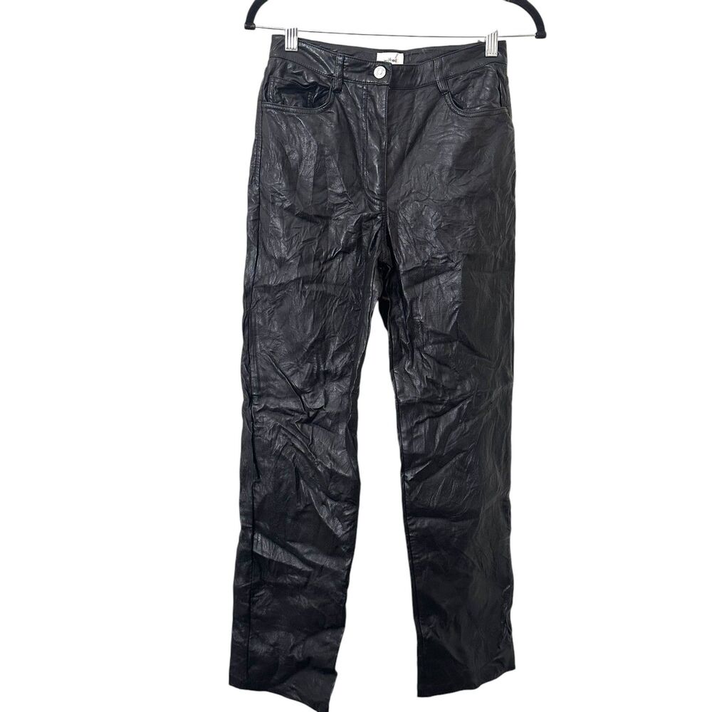 ARITZIA Wilfred Crinkle Faux Leather Pant Black Sz‎ 4